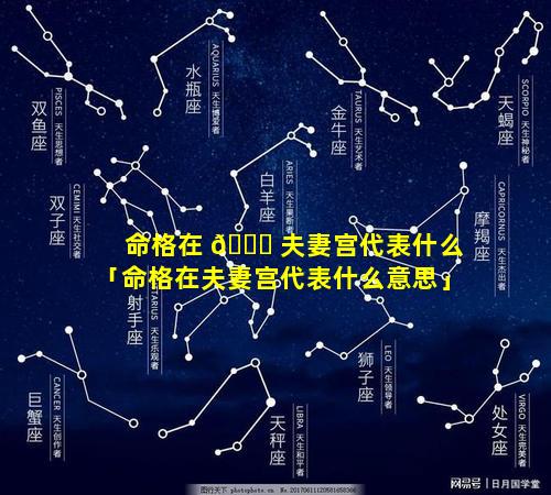 命格在 🐒 夫妻宫代表什么「命格在夫妻宫代表什么意思」